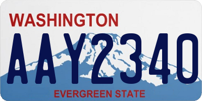 WA license plate AAY2340