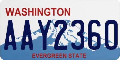 WA license plate AAY2360