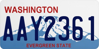 WA license plate AAY2361