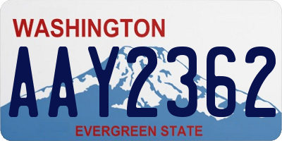 WA license plate AAY2362