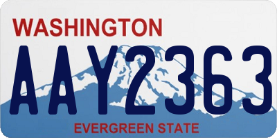WA license plate AAY2363
