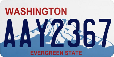 WA license plate AAY2367