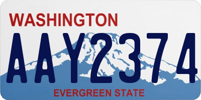 WA license plate AAY2374
