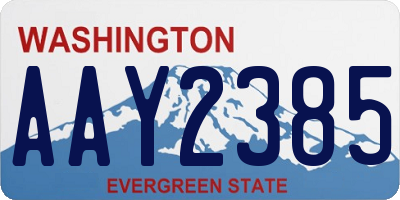WA license plate AAY2385