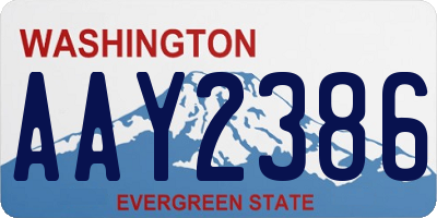 WA license plate AAY2386