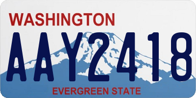 WA license plate AAY2418