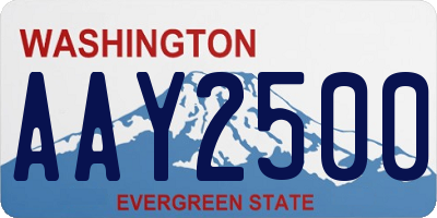 WA license plate AAY2500