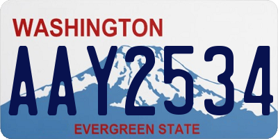 WA license plate AAY2534