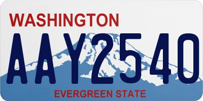 WA license plate AAY2540