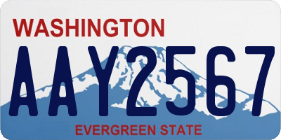 WA license plate AAY2567