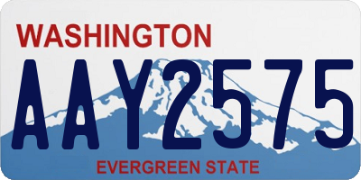 WA license plate AAY2575