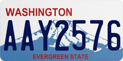 WA license plate AAY2576