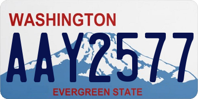 WA license plate AAY2577