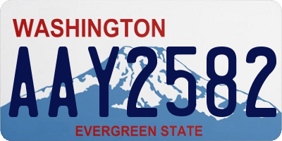WA license plate AAY2582