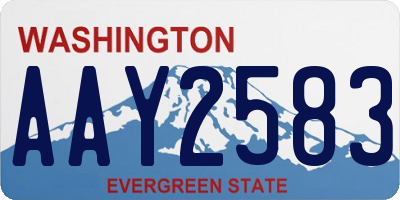 WA license plate AAY2583
