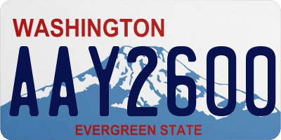 WA license plate AAY2600