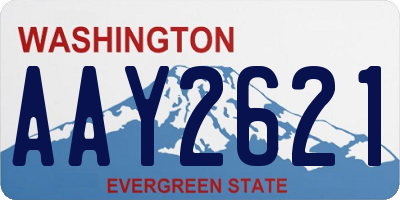 WA license plate AAY2621