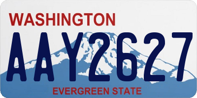WA license plate AAY2627