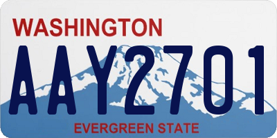 WA license plate AAY2701