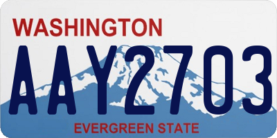 WA license plate AAY2703