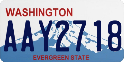 WA license plate AAY2718