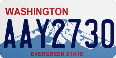 WA license plate AAY2730