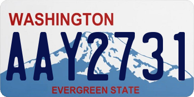 WA license plate AAY2731