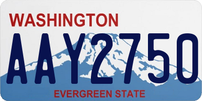 WA license plate AAY2750