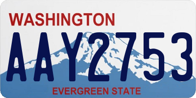 WA license plate AAY2753