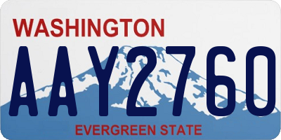 WA license plate AAY2760