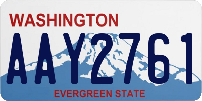 WA license plate AAY2761