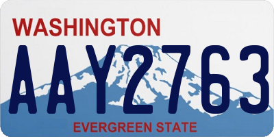 WA license plate AAY2763