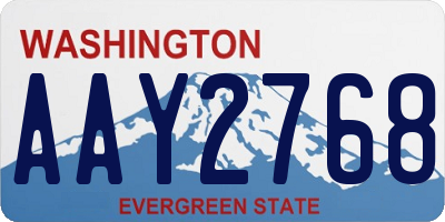 WA license plate AAY2768