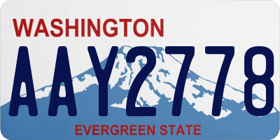 WA license plate AAY2778