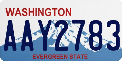 WA license plate AAY2783