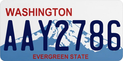 WA license plate AAY2786