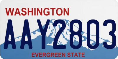 WA license plate AAY2803