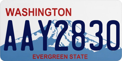 WA license plate AAY2830