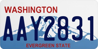 WA license plate AAY2831