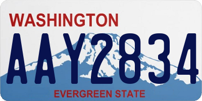 WA license plate AAY2834