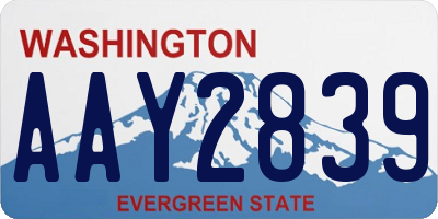 WA license plate AAY2839