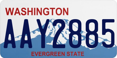 WA license plate AAY2885