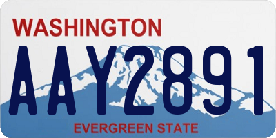 WA license plate AAY2891