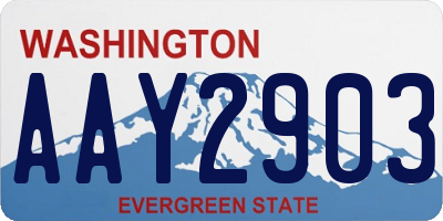 WA license plate AAY2903