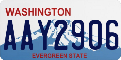 WA license plate AAY2906