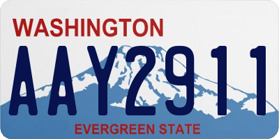 WA license plate AAY2911