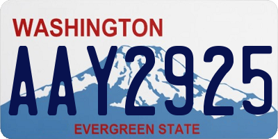 WA license plate AAY2925