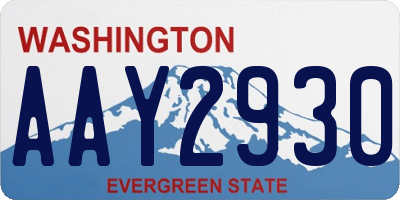 WA license plate AAY2930