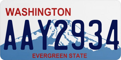 WA license plate AAY2934