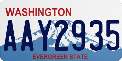 WA license plate AAY2935